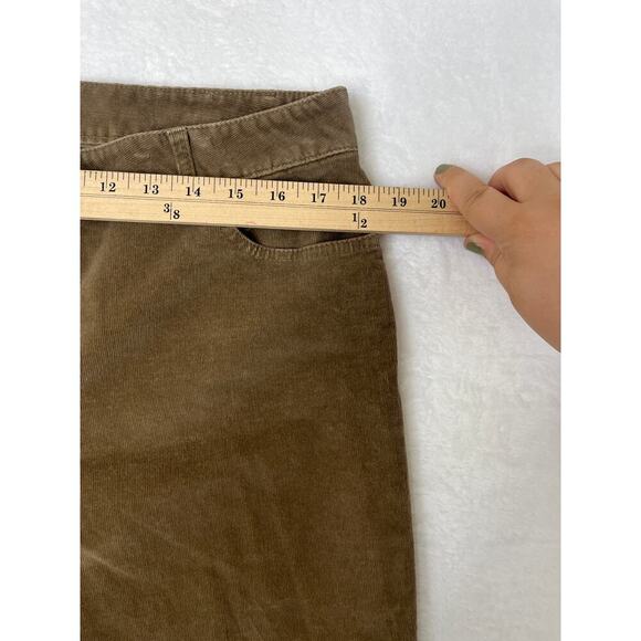 J. Jill Brown Bootcut Stretch Corduroys sz 14 Fall Academia 70s Groovy Flare - Picture 3 of 8